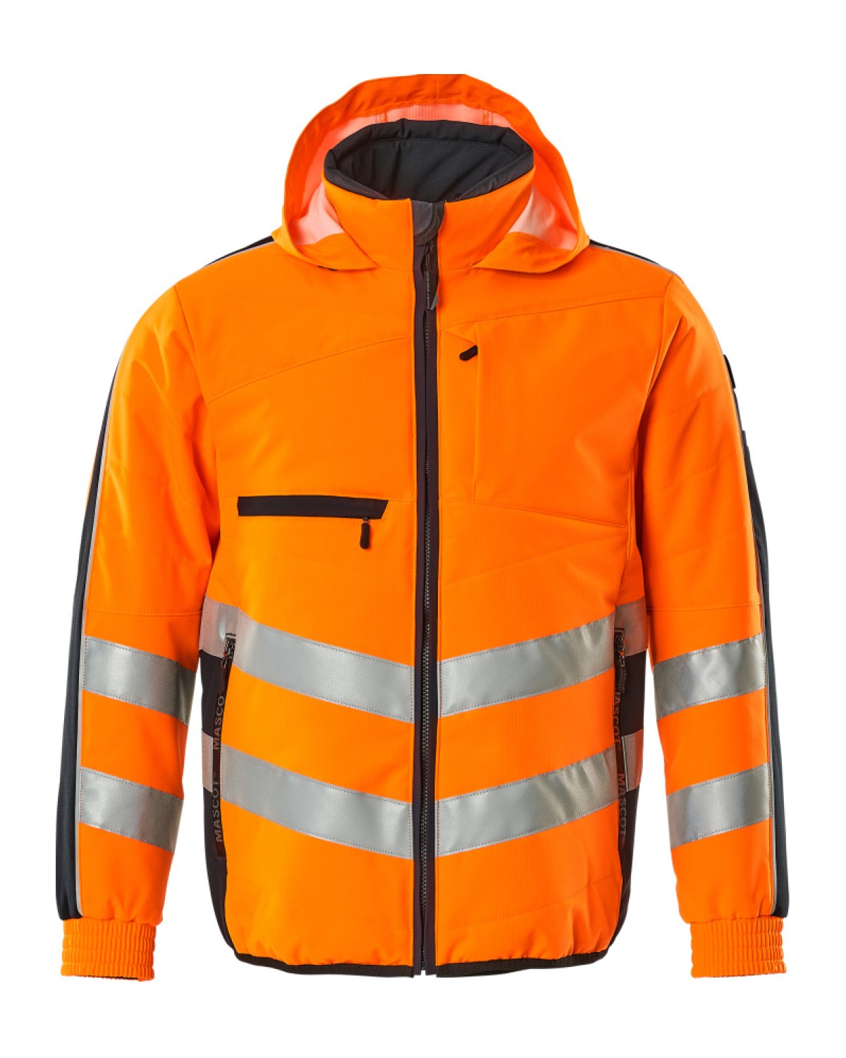 MASCOT Dartford Jacke in Hi-Vis Orange/Schwarzblau – Vorderansicht