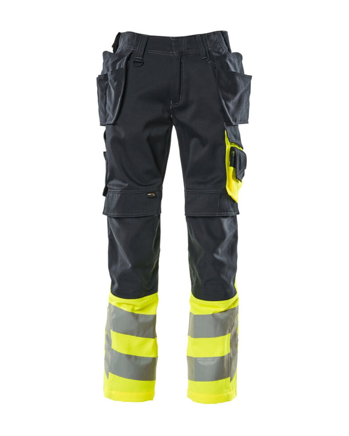MASCOT Safe Supreme Hose mit Hängetaschen in Schwarzblau/Hi-Vis Gelb – Vorderansicht