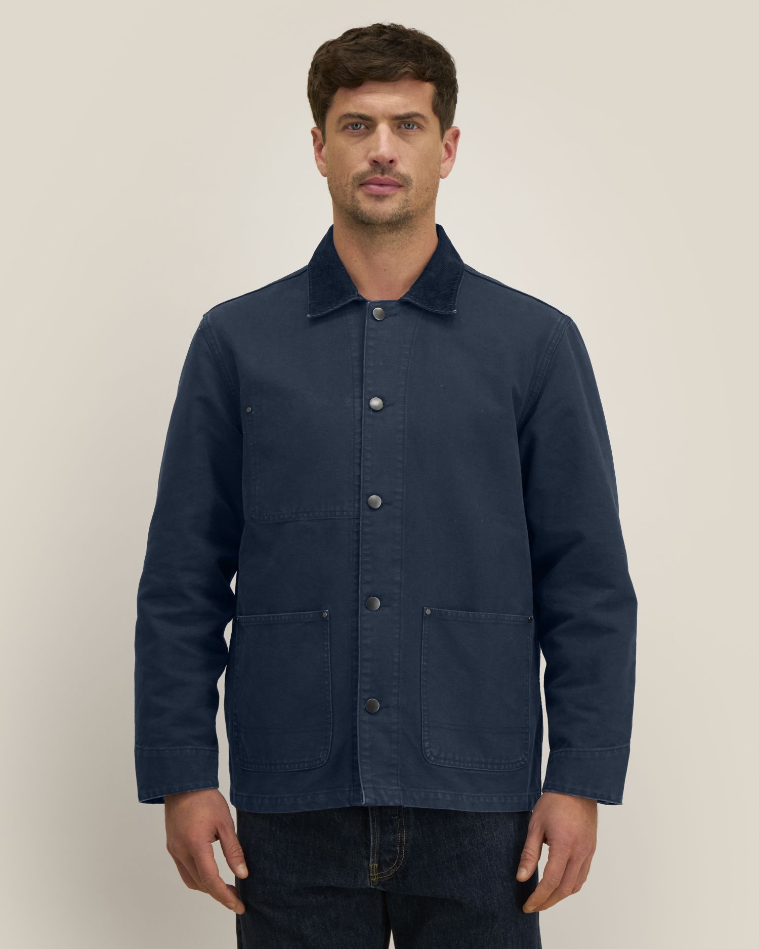 Stanley Stella Chore Jacket in G.dyed Navy – Modellansicht