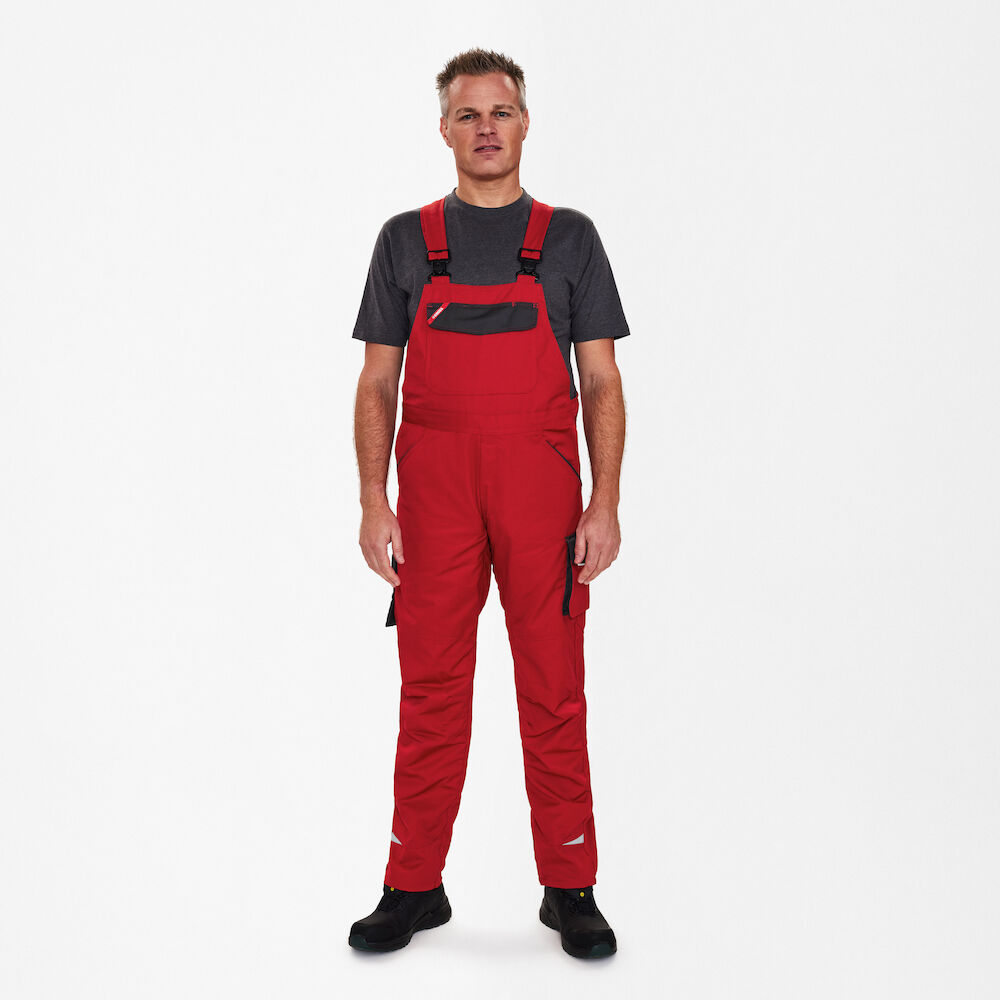 ENGEL Galaxy 3290-880 Light Latzhose in Tomato Red/Anthrazit Grau – Modellansicht