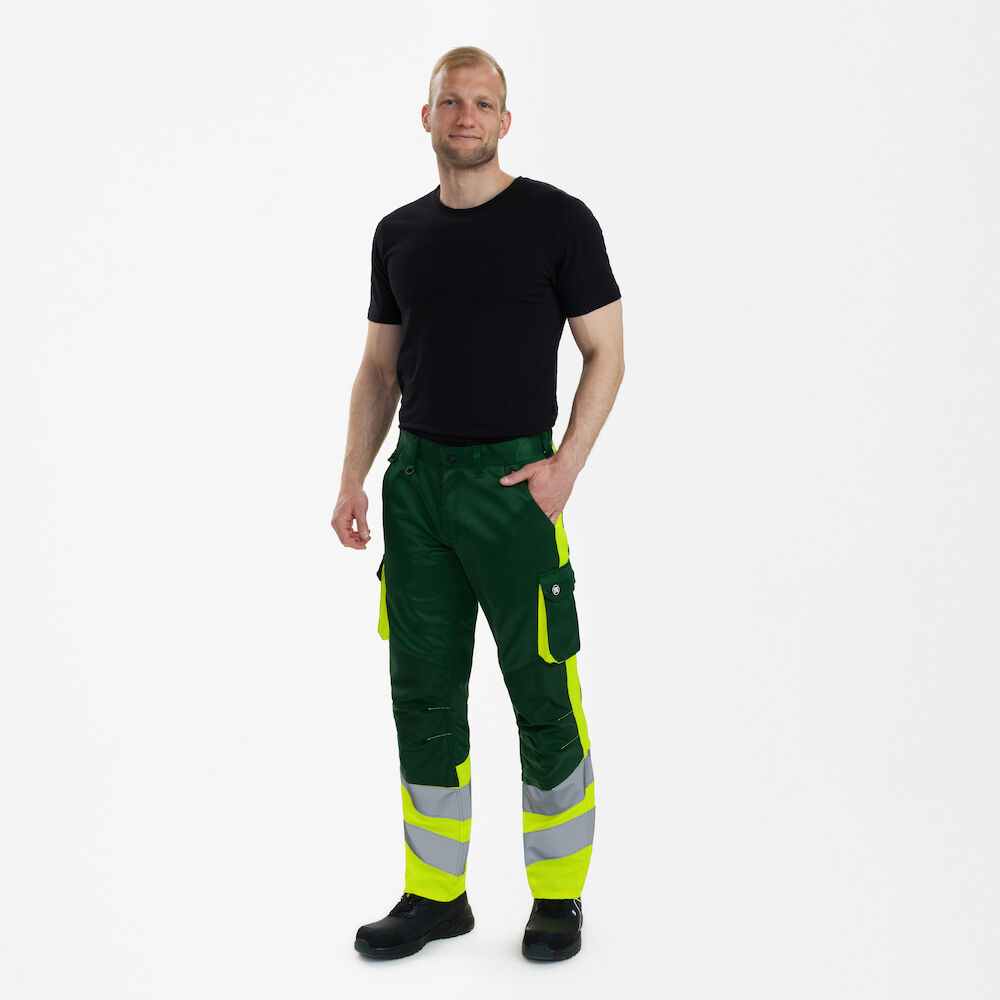 ENGEL Safety 2547-319 Light Arbeitshose in Green/Hivis Yellow – Modellansicht