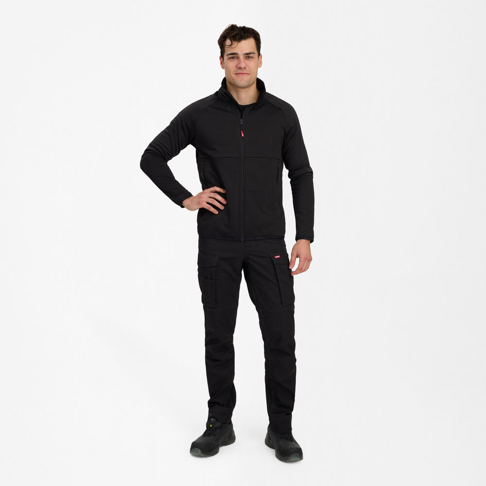 ENGEL Extend 8372-238 Midlayer-Cardigan in Schwarz – Modellansicht