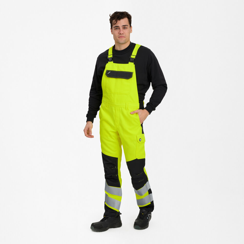 ENGEL Safety+ 3321-188 Latzhose in Gelb/Schwarz – Modellansicht
