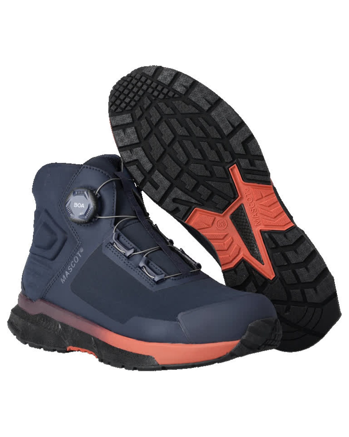 MASCOT Customized Sicherheitsstiefel in Schwarzblau/Bordeaux – Vorderansicht
