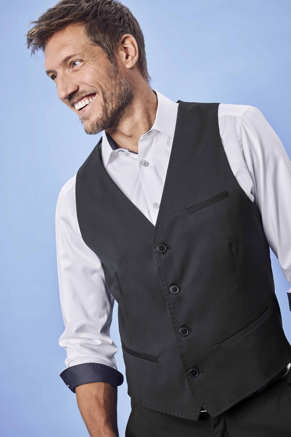 Greiff Herren-Weste RF Modern 37.5 in Schwarz – Modellansicht