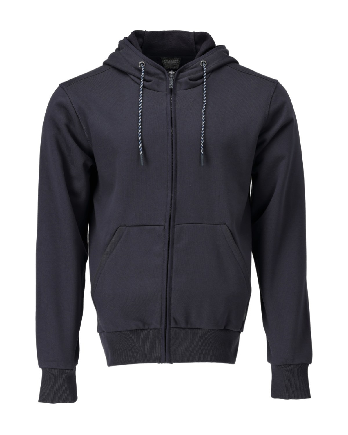 MASCOT Customized Kapuzenpullover mit Reißverschluss in Schwarzblau – Vorderansicht