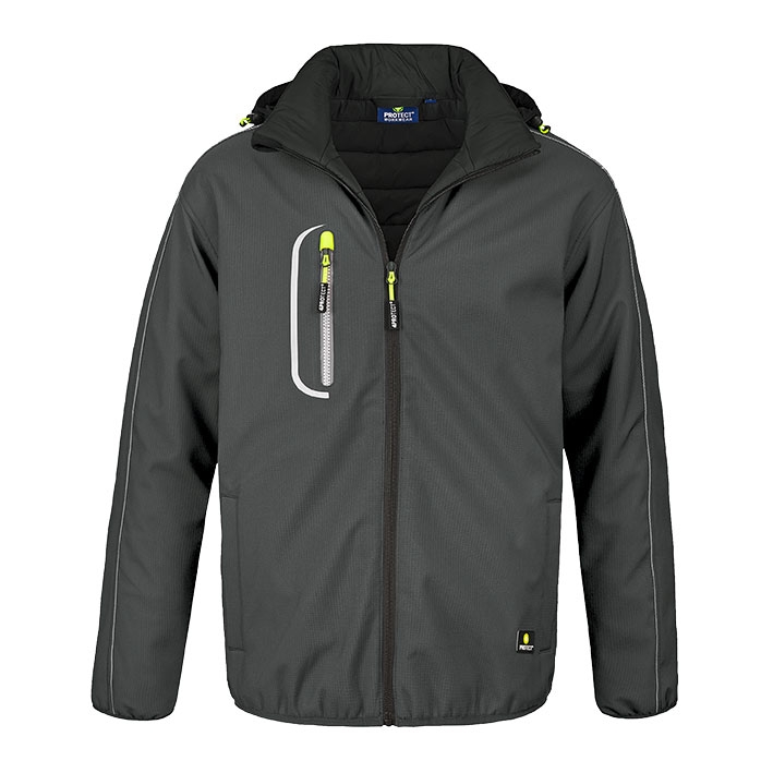 4PROTECT® Winter-Softshelljacke KNOXVILLE in Grau – Vorderansicht