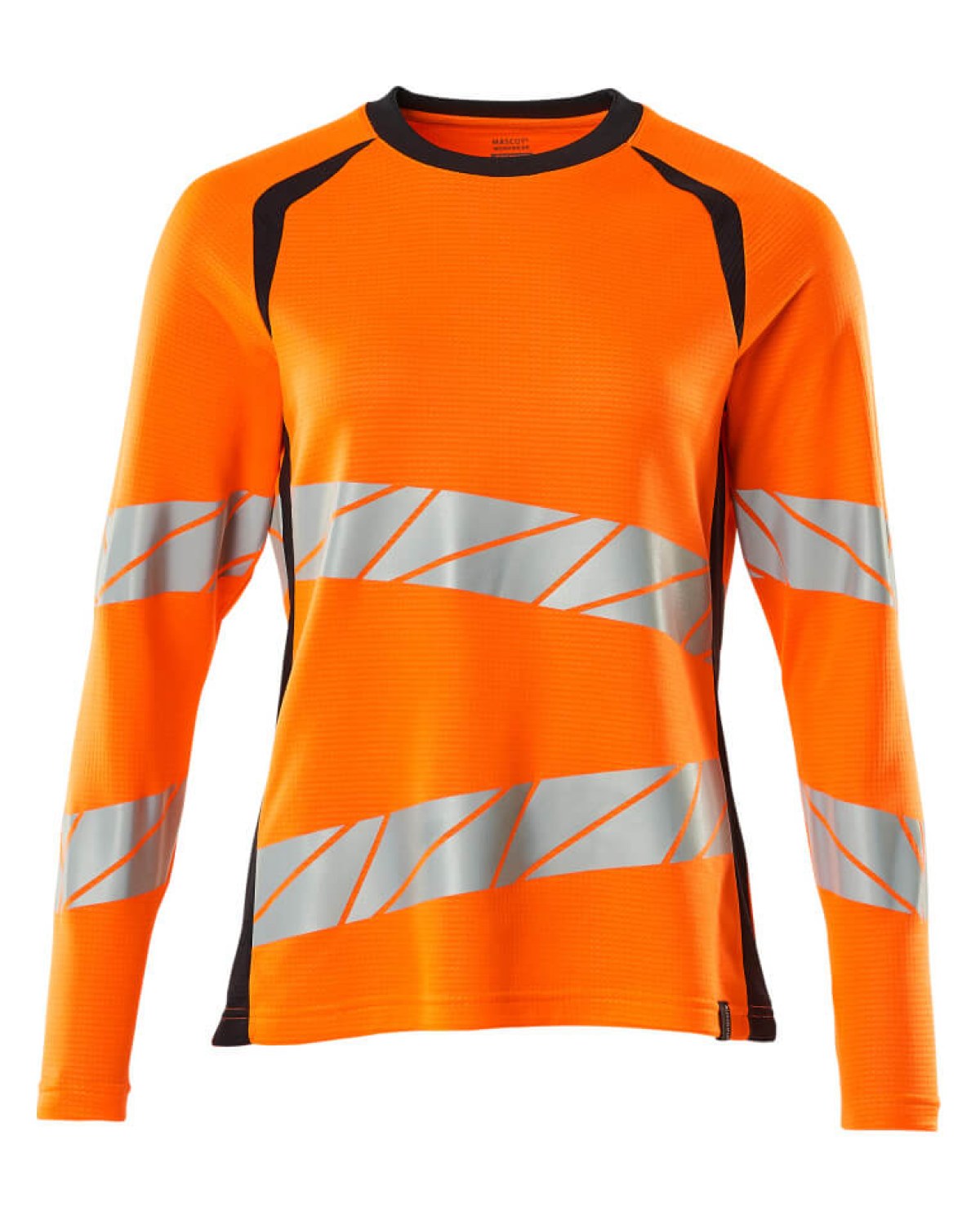 MASCOT Accelerate Safe Langarmshirt (Damen) in Hi-Vis Orange/Schwarzblau – Vorderansicht