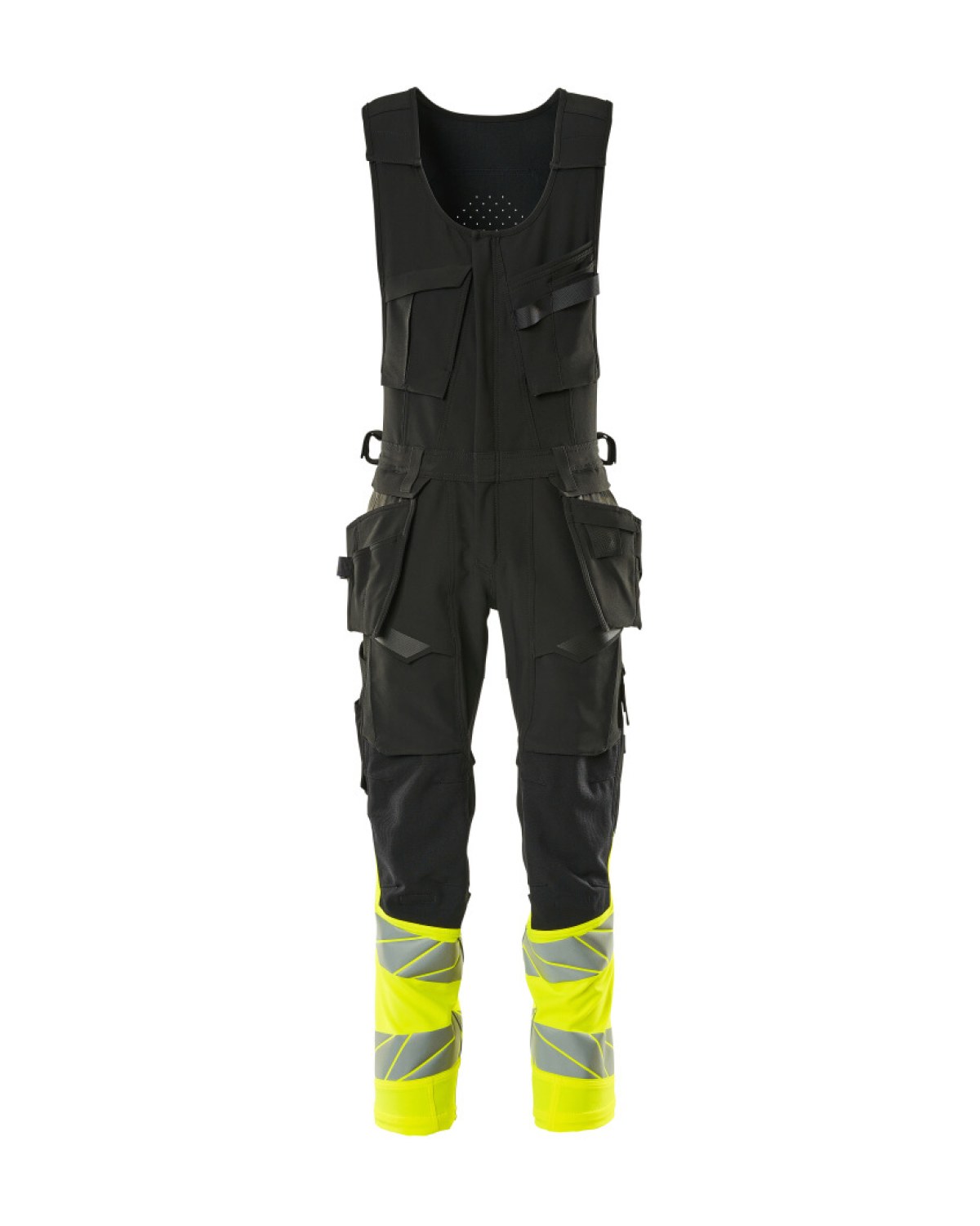 MASCOT Accelerate Safe Kombihose in Schwarz/Hi-Vis Gelb – Vorderansicht