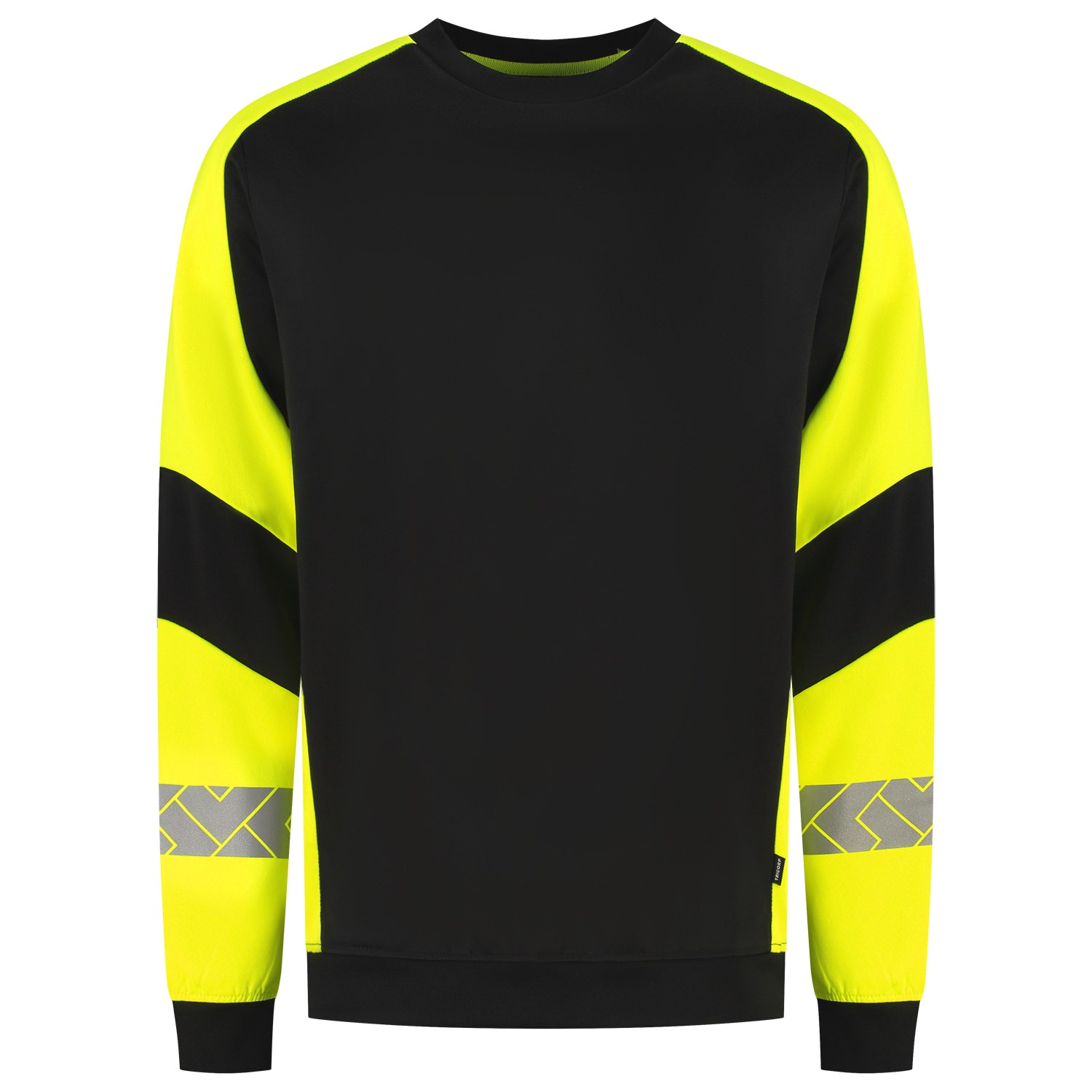 TRICORP Sweatshirt Reflective Redefined in Black-Fluoryellow – Vorderansicht