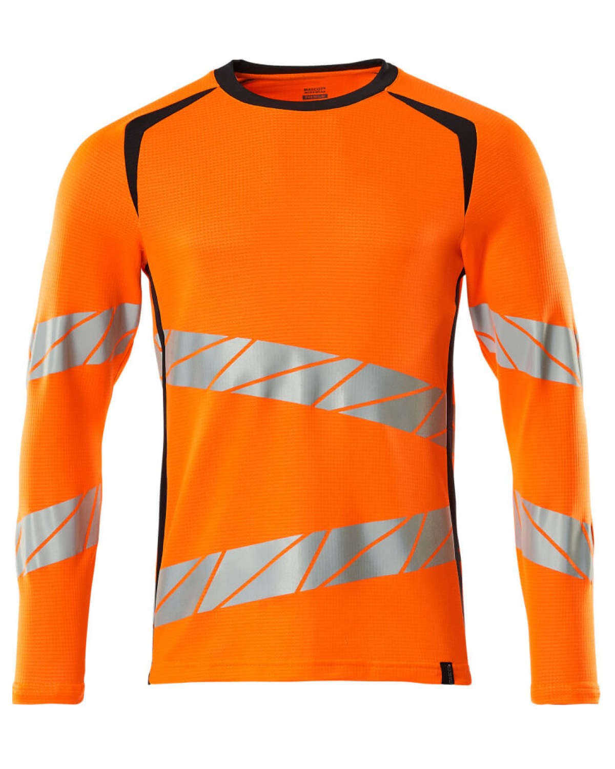 MASCOT Accelerate Safe Langarmshirt in Hi-Vis Orange/Schwarzblau – Vorderansicht