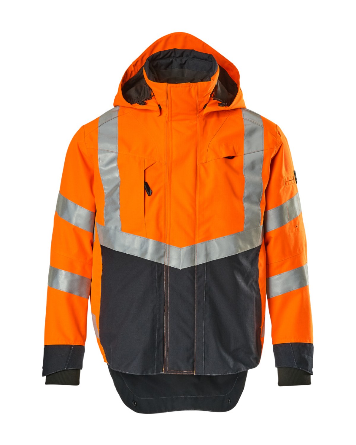 MASCOT Harlow Hardshelljacke in Hi-Vis Orange/Schwarzblau – Vorderansicht