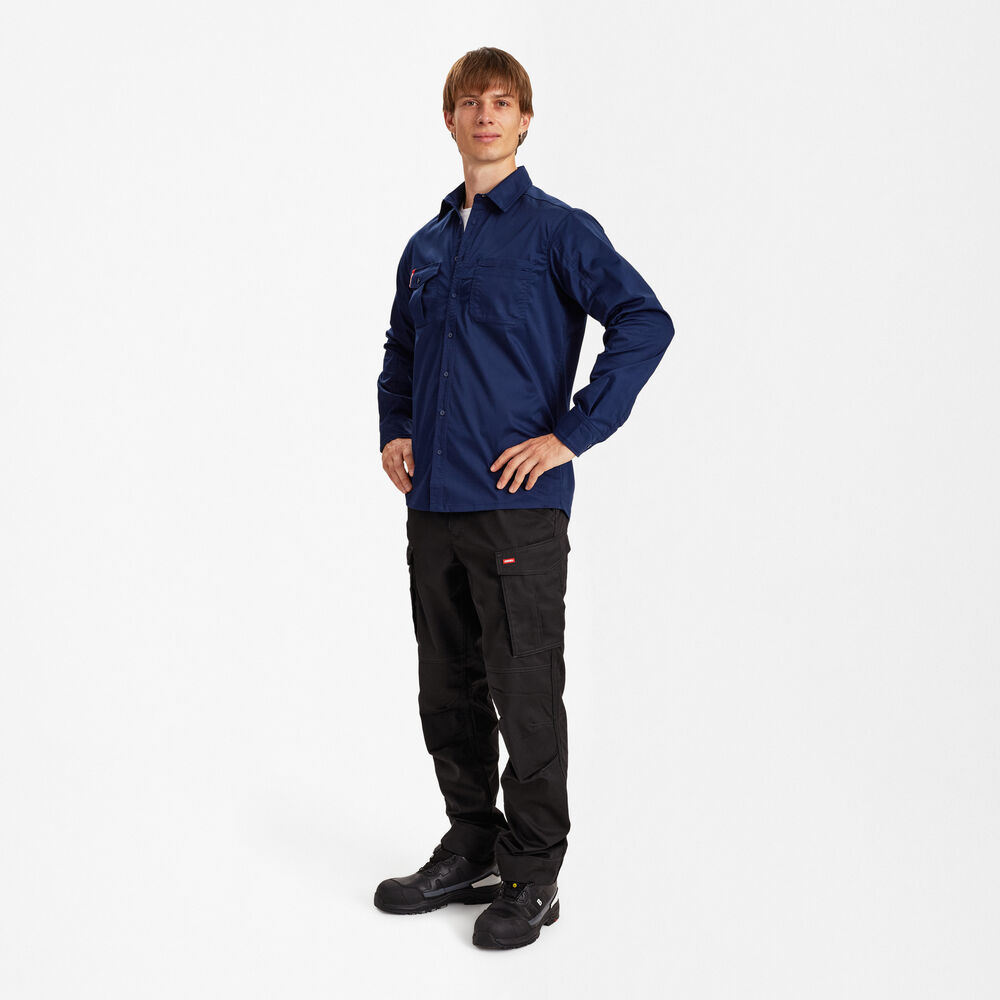 ENGEL Extend 7185-812 Hemd mit Stretch in Blue Ink – Modellansicht