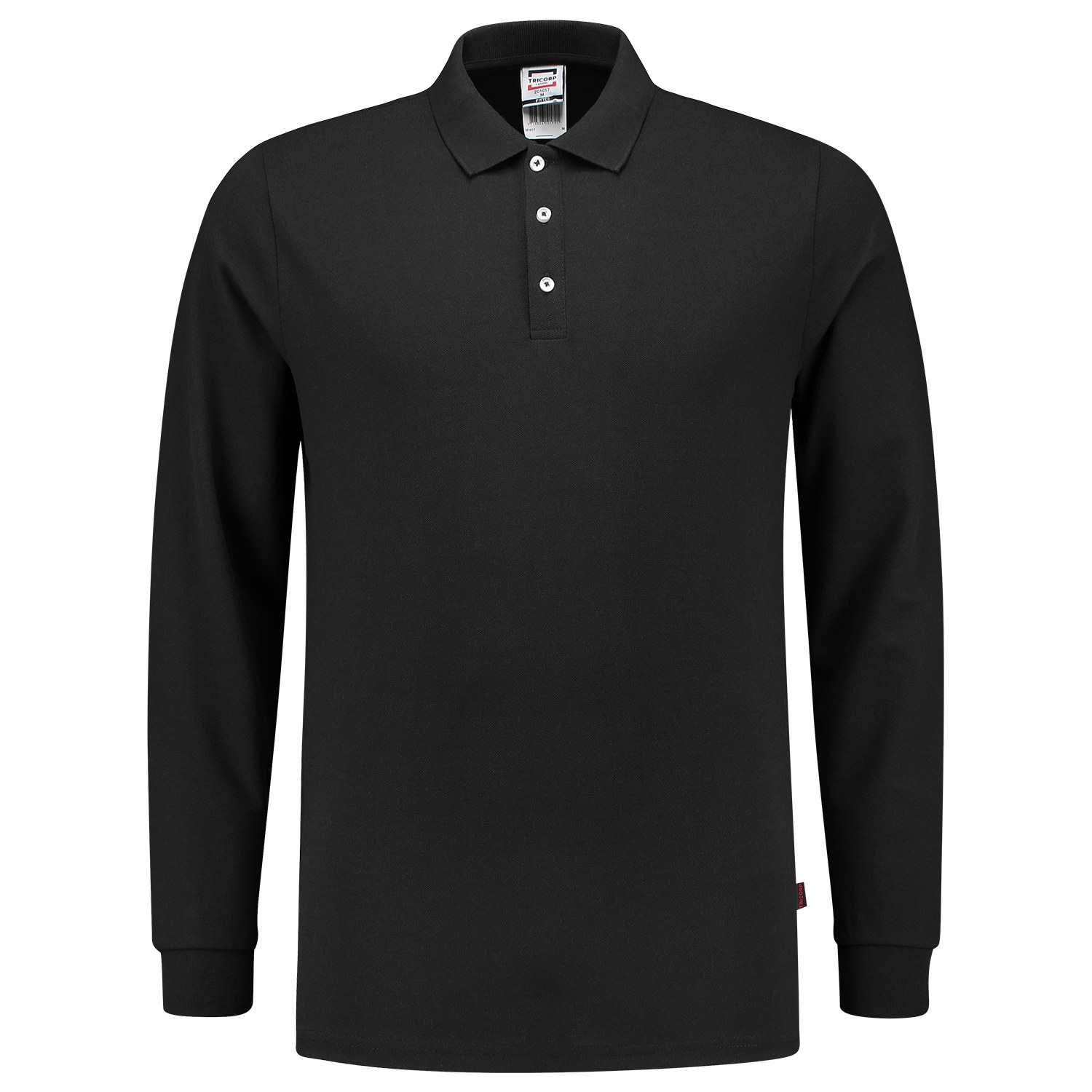 TRICORP Poloshirt Fitted 210 Gramm, Langarm in Black – Vorderansicht