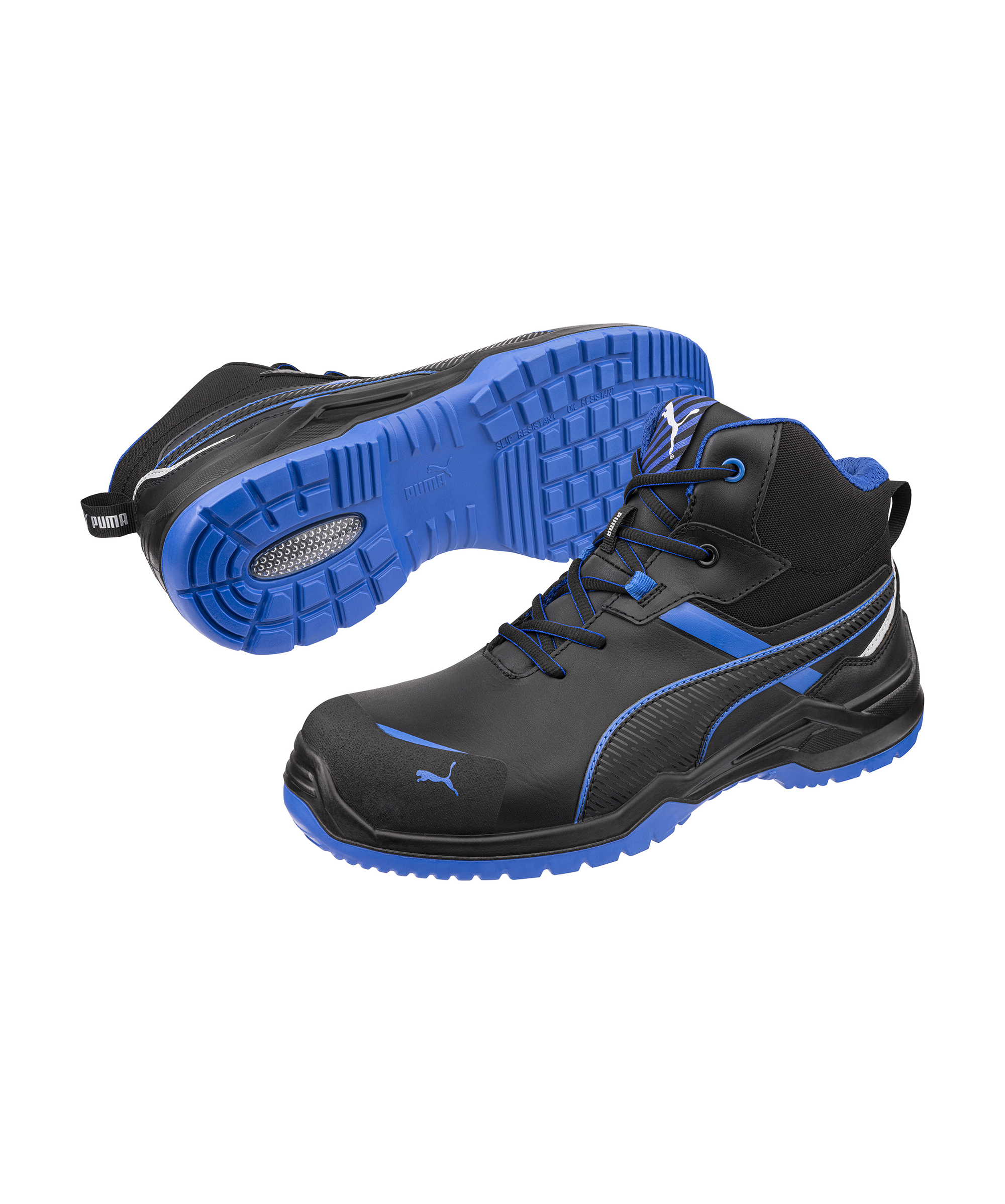 PUMA SAFETY Krypton Mid S3S in Schwarz/Blau – Vorderansicht