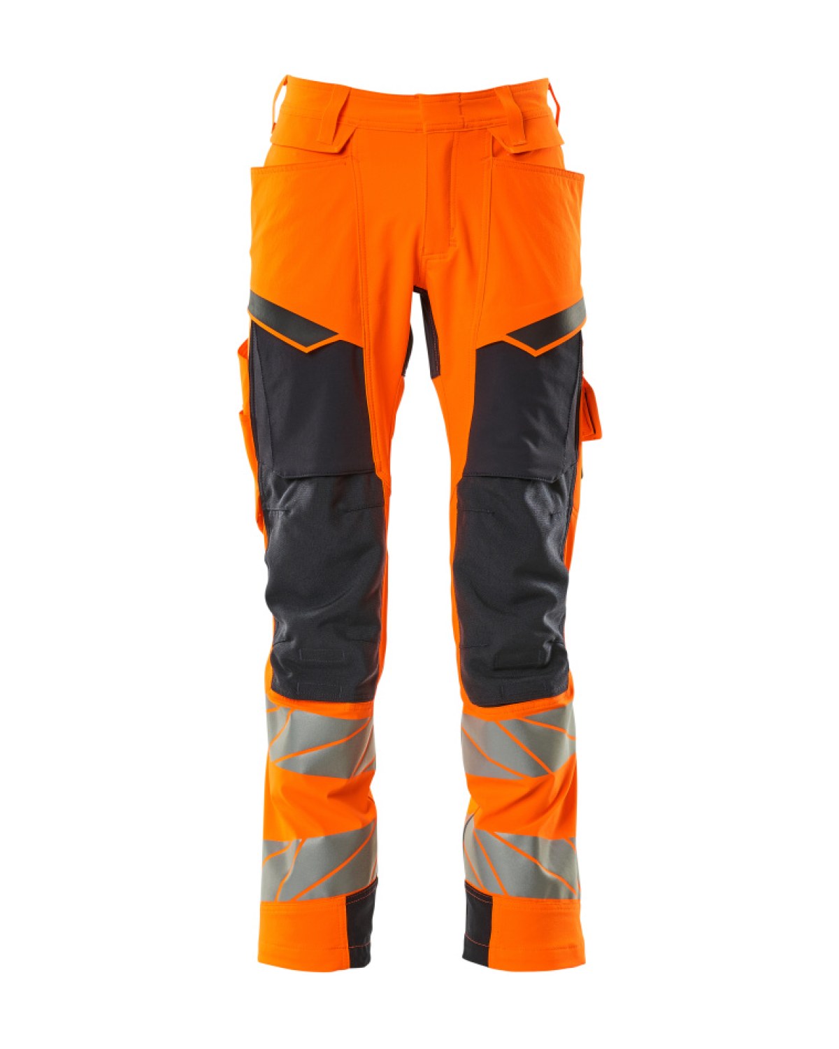 MASCOT Accelerate Safe Hose mit Knietaschen in Hi-Vis Orange/Schwarzblau – Vorderansicht