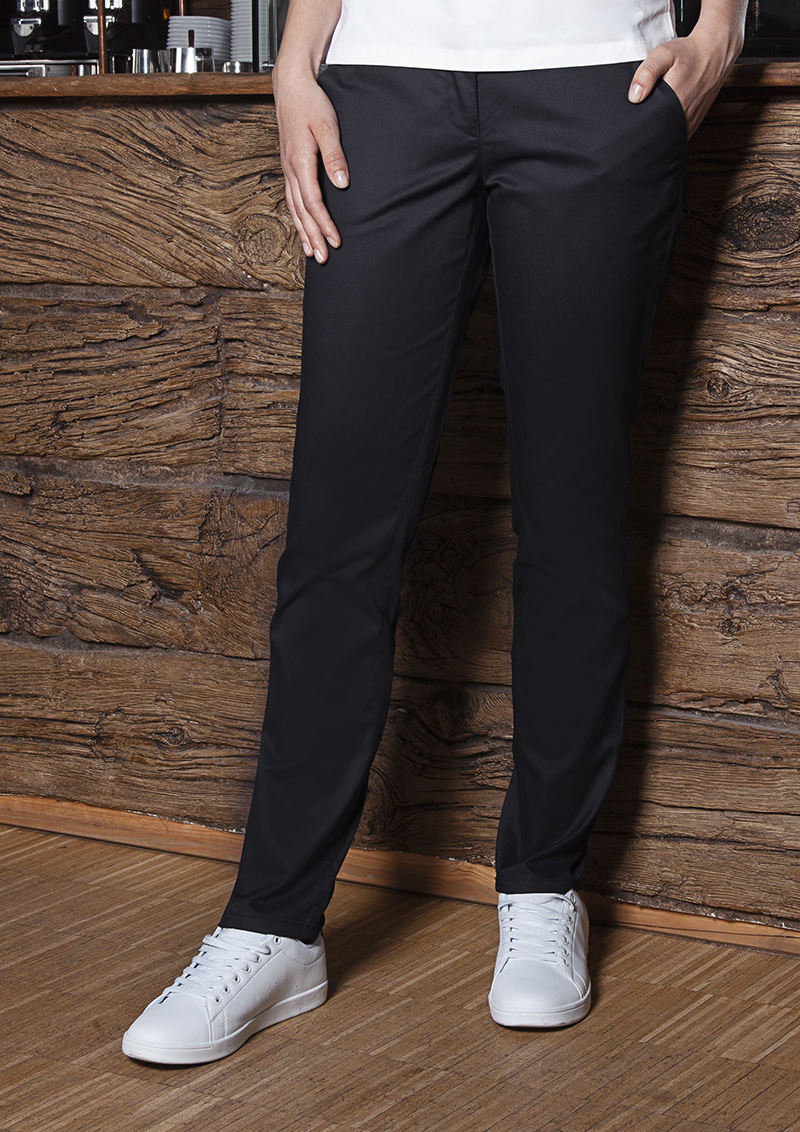 Karlowsky Damen Chinohose Modern-Stretch in Schwarz – Modellansicht