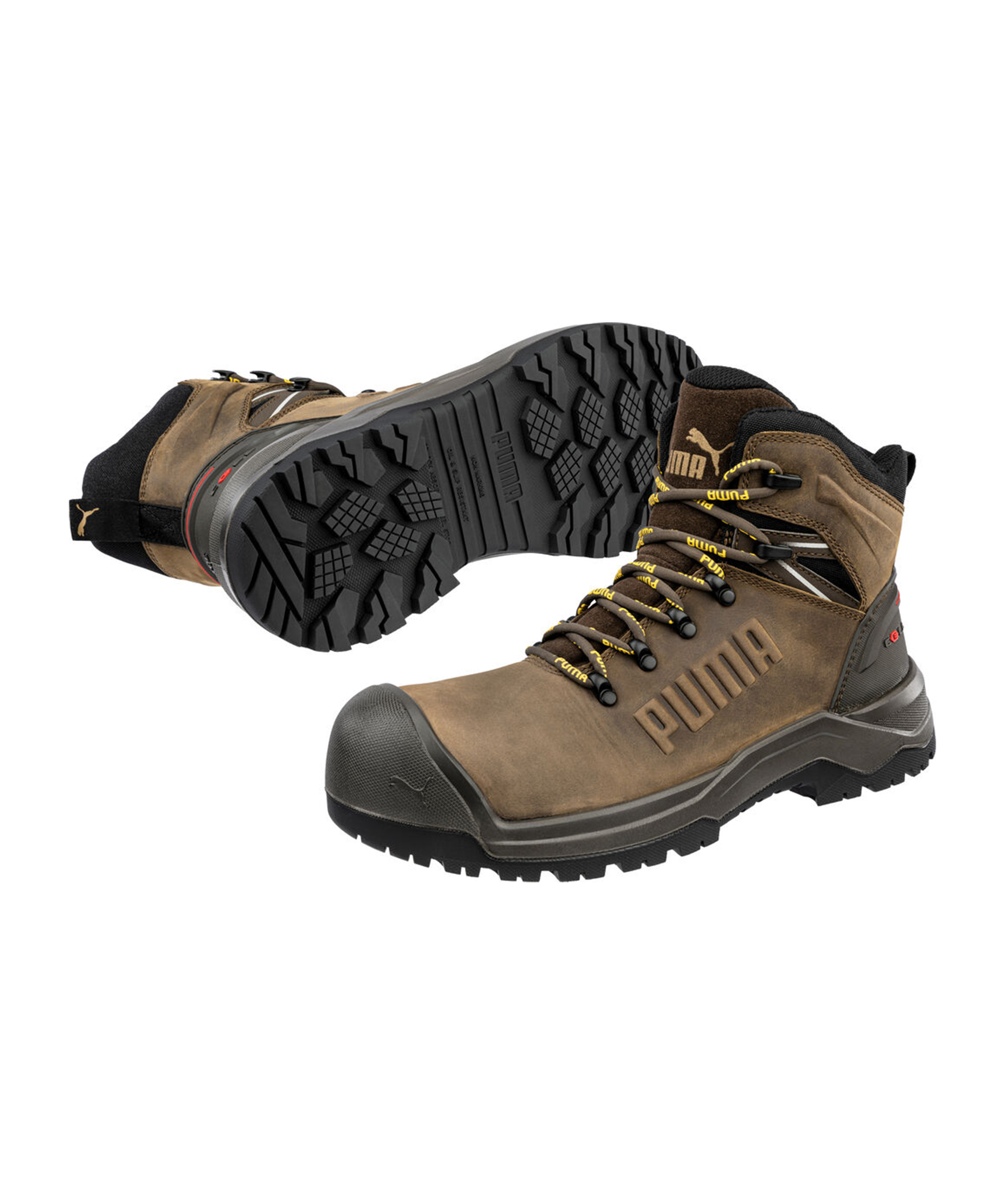 PUMA SAFETY Iron HD Mid S3S in Braun – Vorderansicht