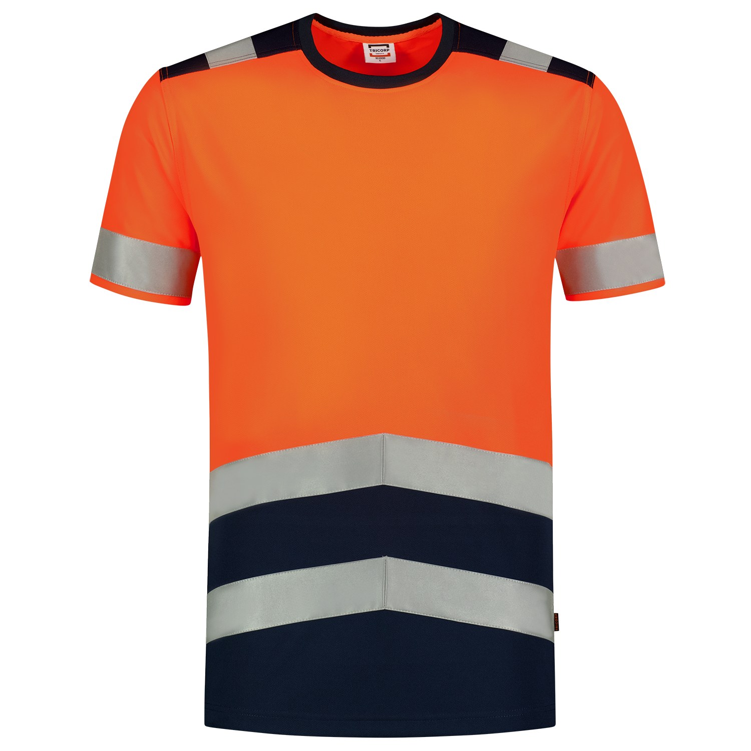 TRICORP T-Shirt Warnschutz Bicolor in Fluororange-Ink – Vorderansicht