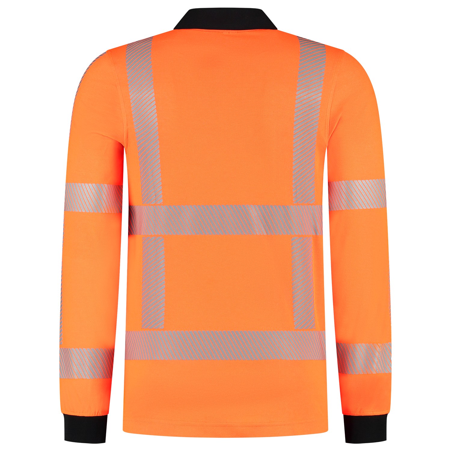 TRICORP Poloshirt Revisible Langarm in Fluororange – Rückansicht