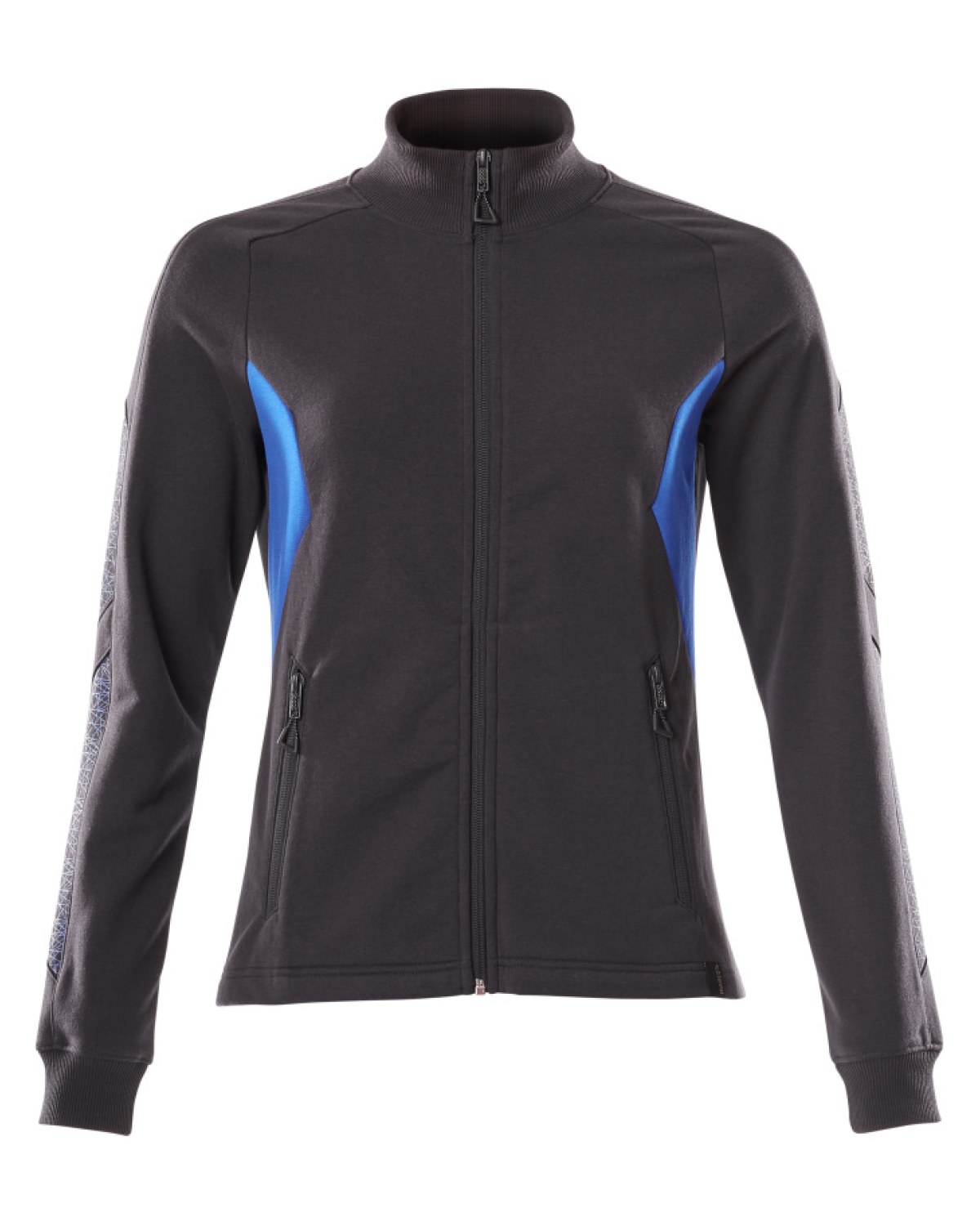 MASCOT Accelerate Sweatshirt mit Reißverschluss (Damen) in Schwarzblau/Azurblau – Vorderansicht