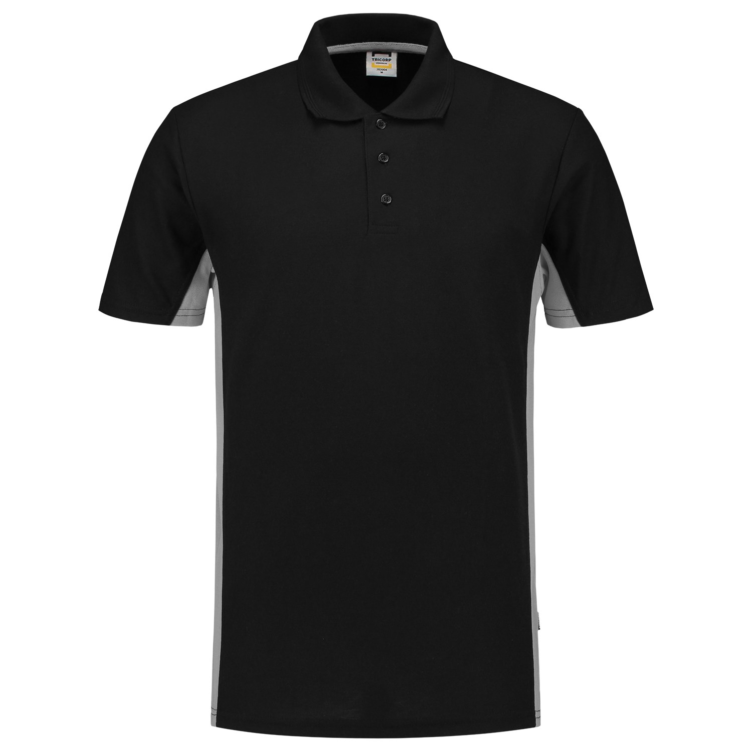 TRICORP Poloshirt Bicolor in Black-Grey – Vorderansicht