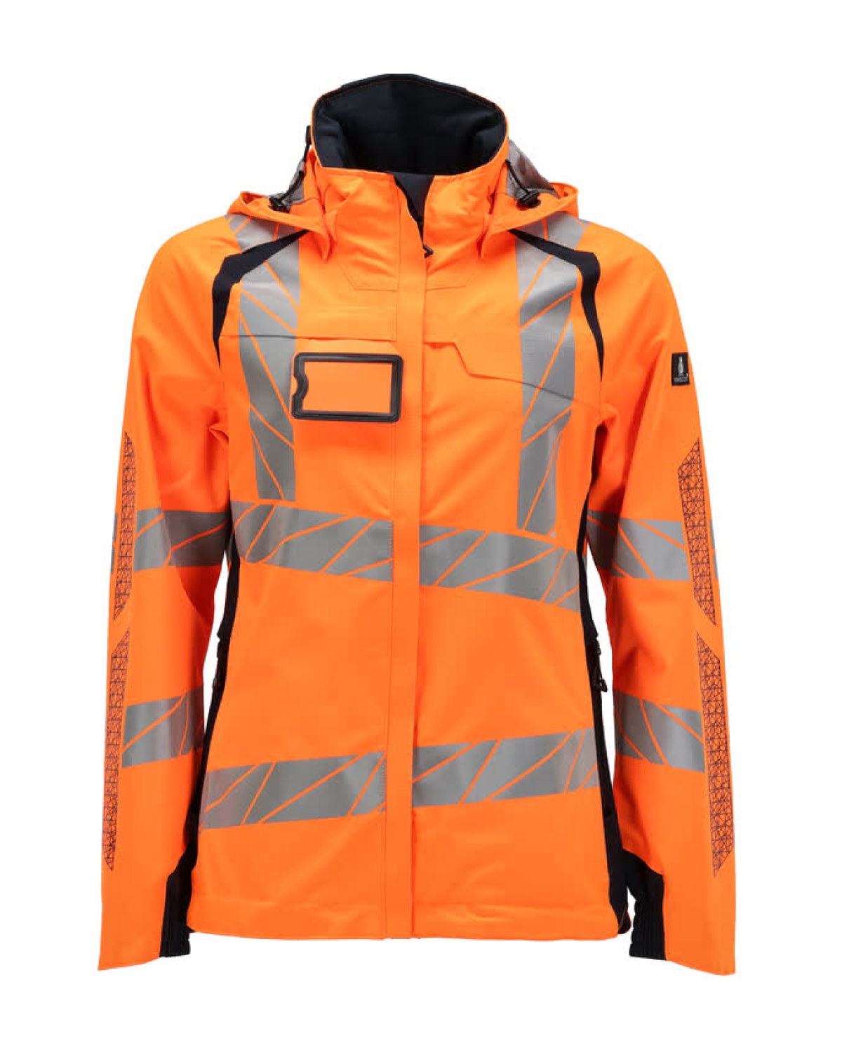 MASCOT Accelerate Safe Hardshelljacke (Damen) in Hi-Vis Orange/Schwarzblau – Vorderansicht