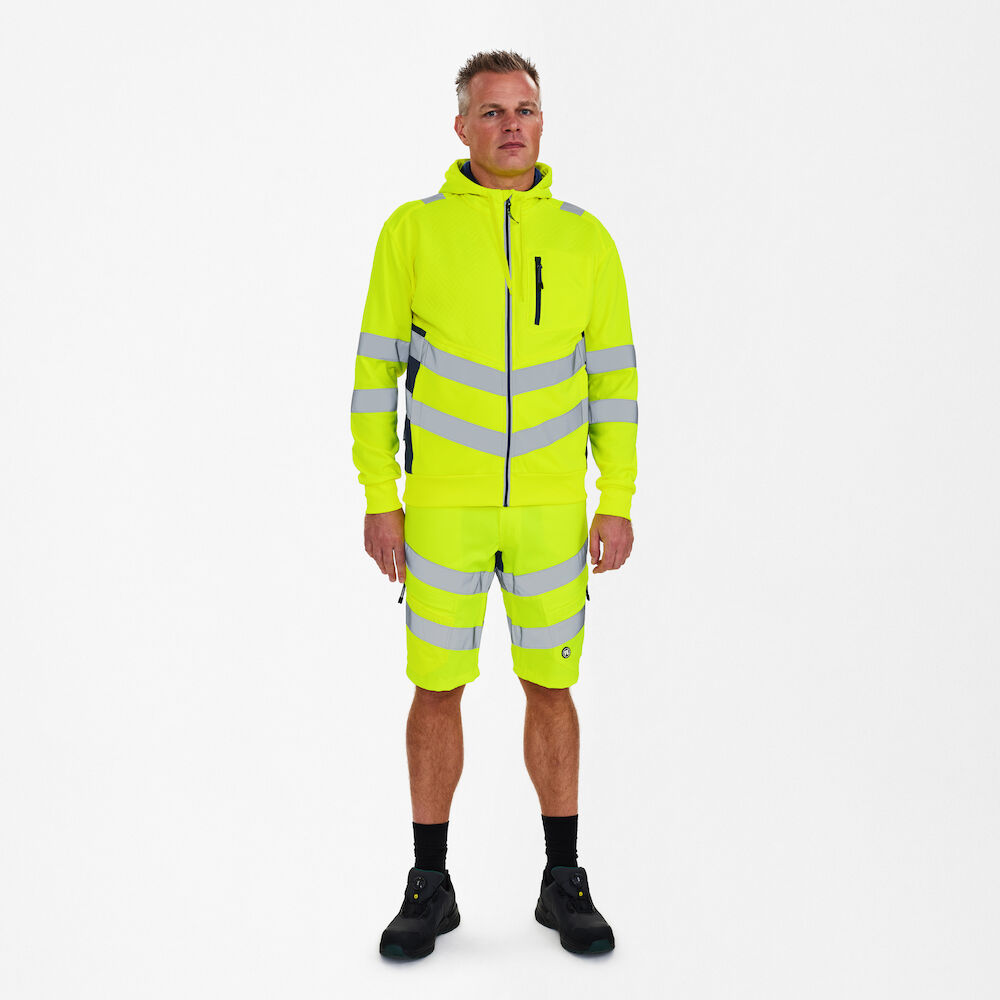 ENGEL Safety 8025-241 Sweatcardigan in Gelb/Blue Ink – Modellansicht