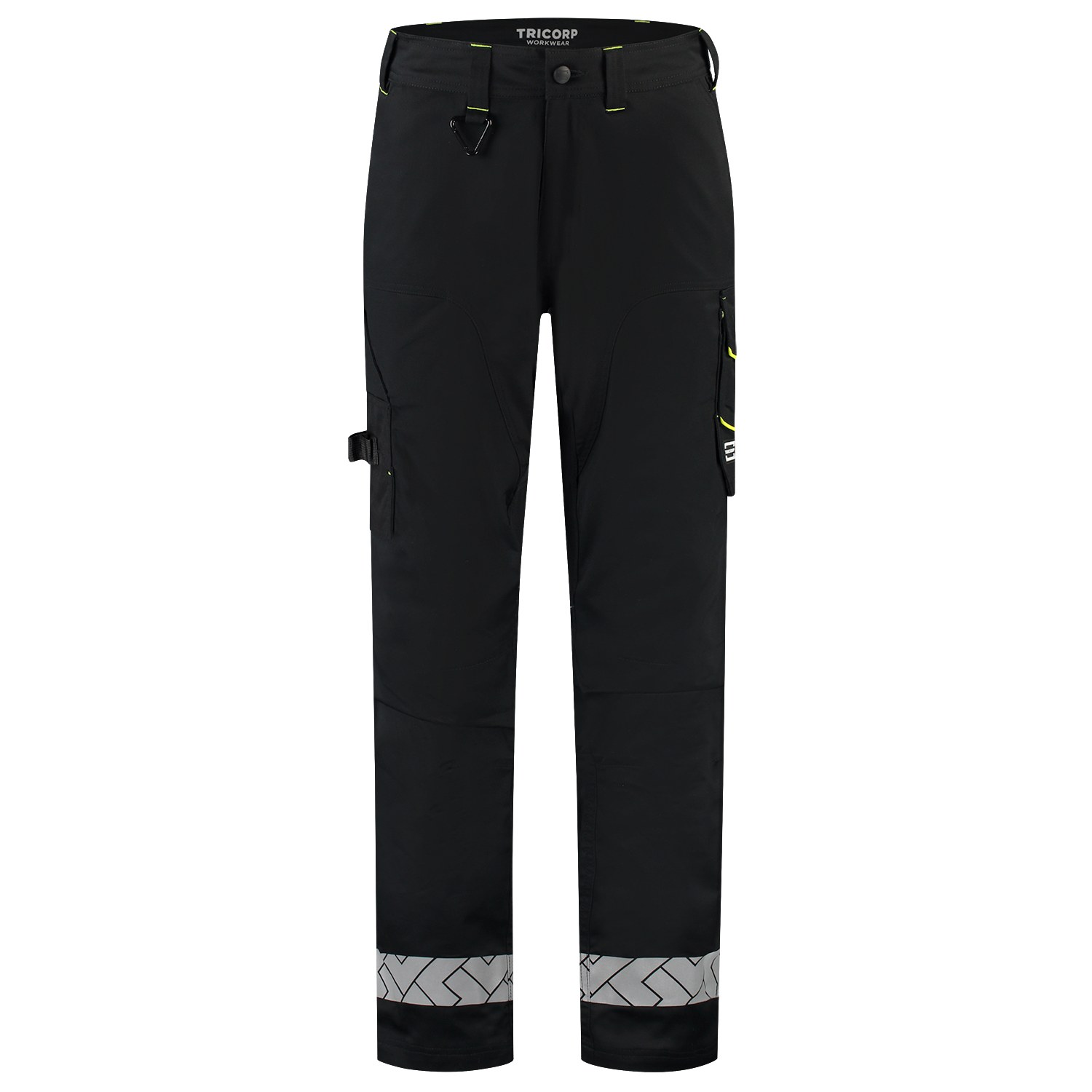 TRICORP Arbeitshose Funktionelle Stretch Reflective Redefined in Black-Fluoryellow – Vorderansicht