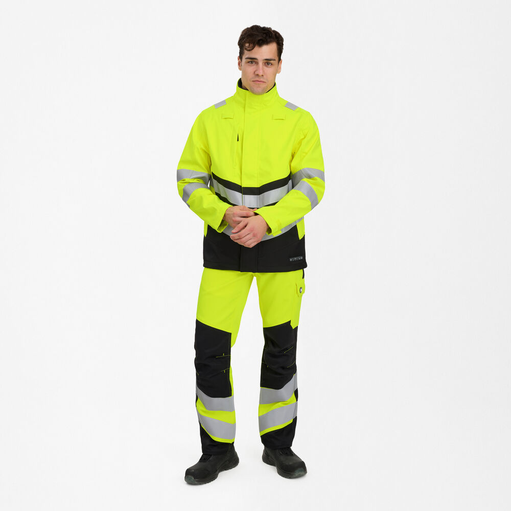ENGEL Safety+ 1324-185 Softshelljacke in Gelb/Schwarz – Modellansicht