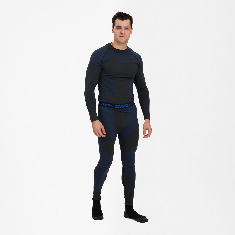 ENGEL Nahtlose 7261-239 lange Unterhose aus Bambus in Schwarz – Modellansicht