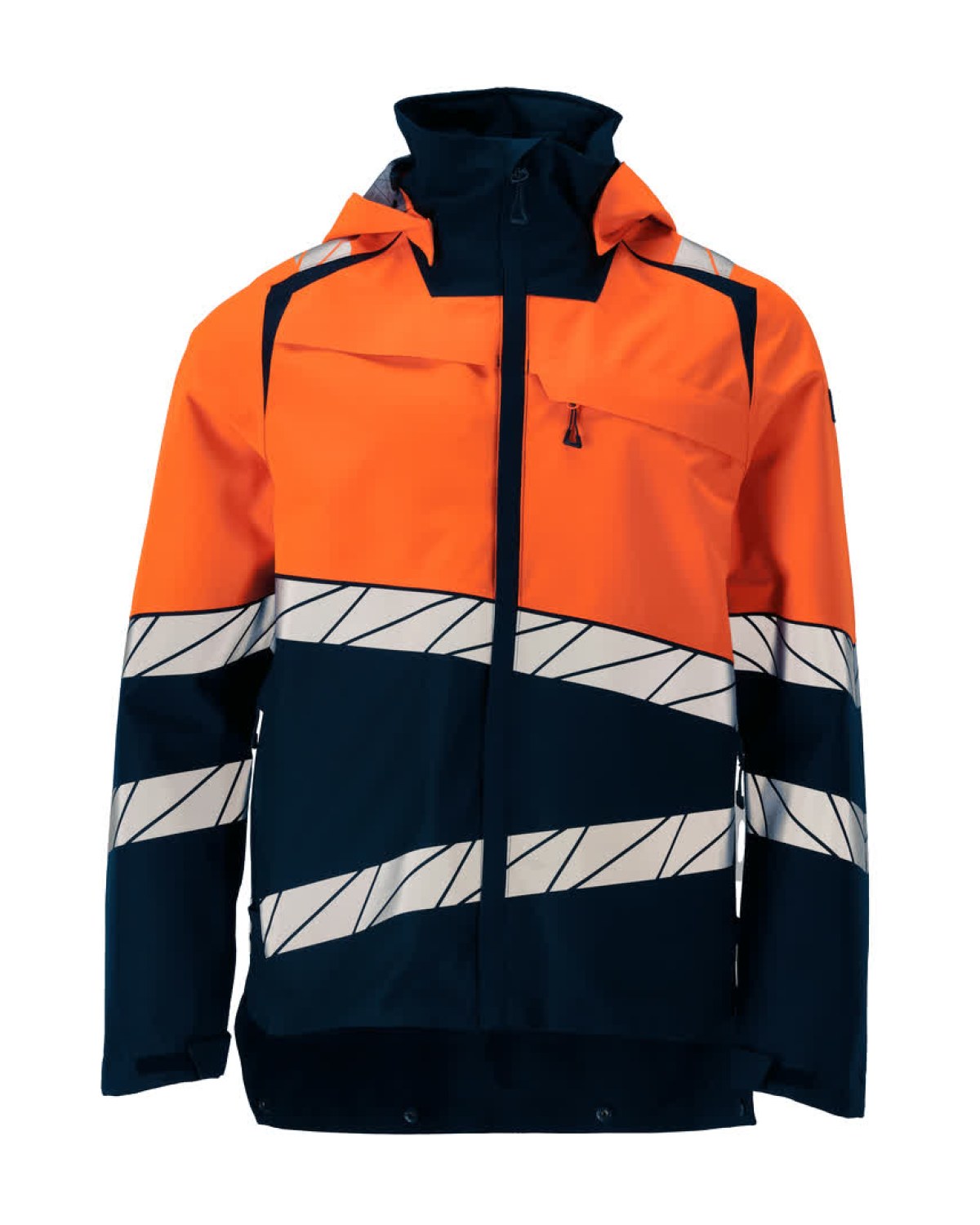 MASCOT Accelerate Safe Hardshelljacke in Schwarzblau/Hi-Vis Orange – Vorderansicht