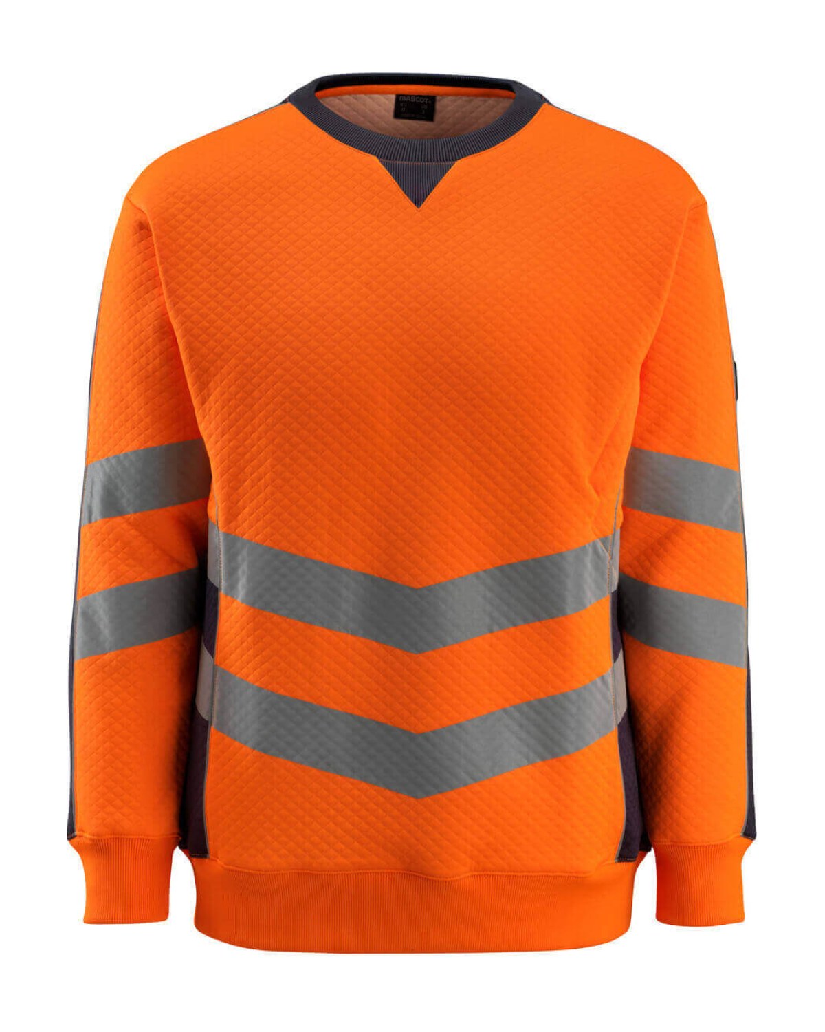 MASCOT Wigton Sweatshirt in Hi-Vis Orange/Schwarzblau – Vorderansicht