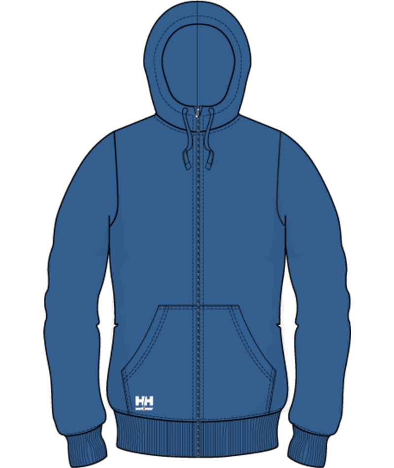 Helly Hansen Workwear W CLASSIC 2.0 ZIP HOODIE in Stein Blau – Vorderansicht