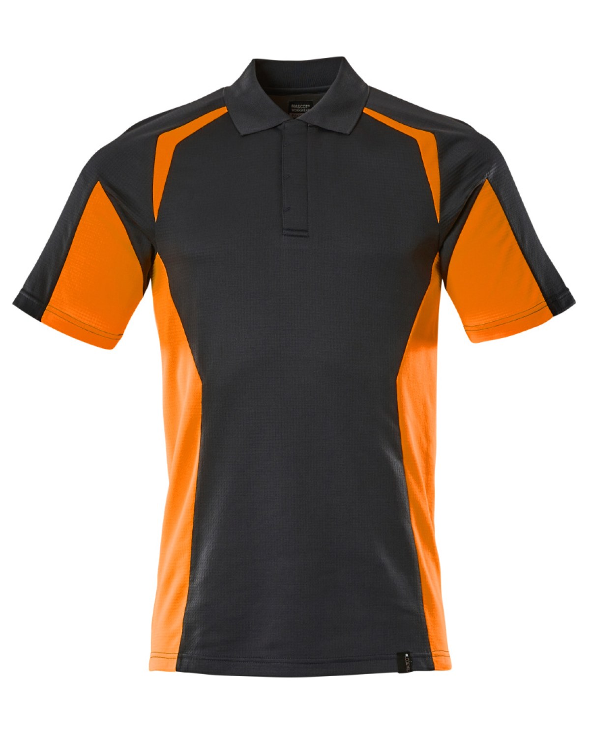 MASCOT Accelerate Safe Polo-Shirt in Schwarzblau/Hi-Vis Orange – Vorderansicht