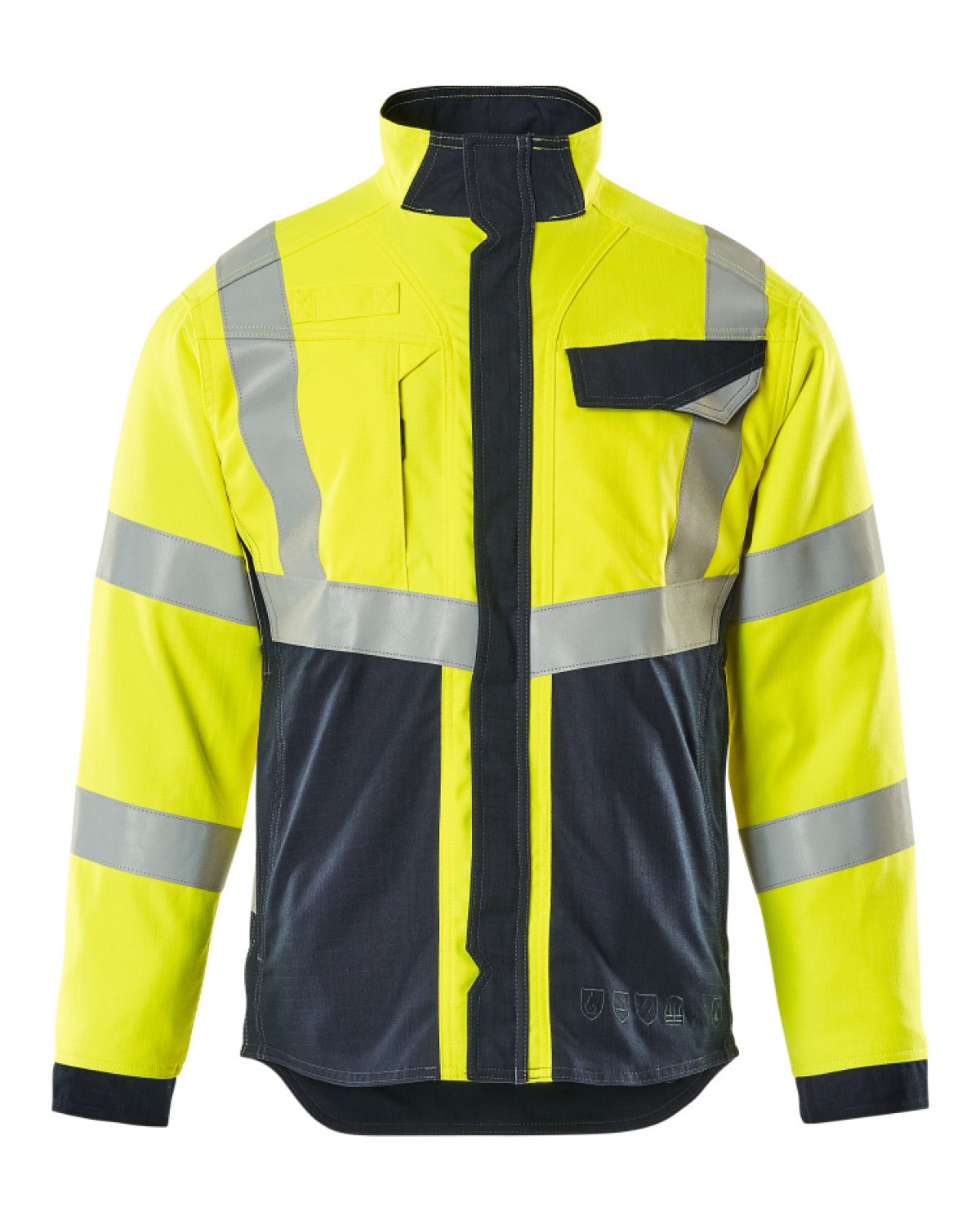 MASCOT Biel Jacke in Hi-Vis Gelb/Schwarzblau – Vorderansicht