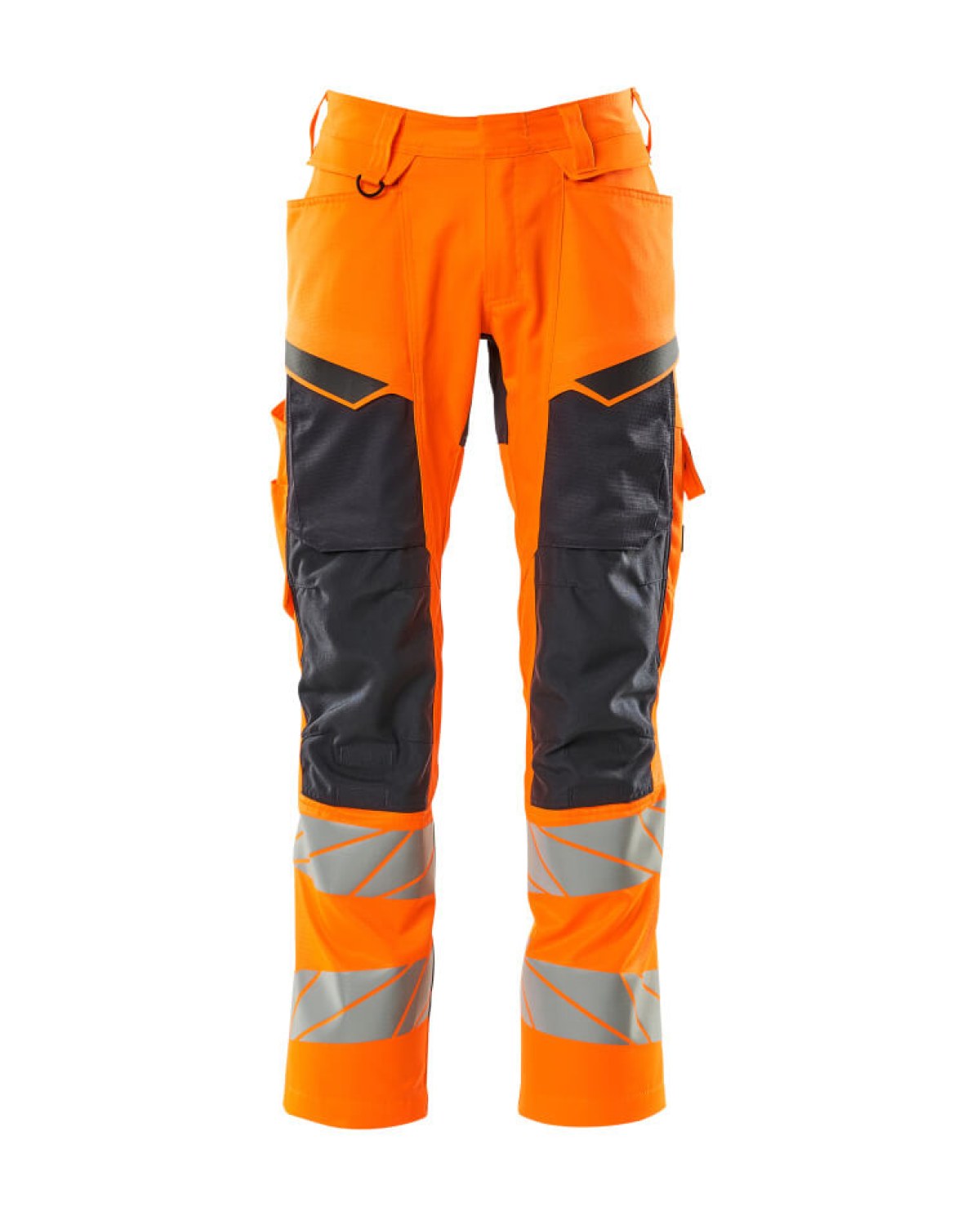 MASCOT Accelerate Safe Hose mit Knietaschen in Hi-Vis Orange/Schwarzblau – Vorderansicht