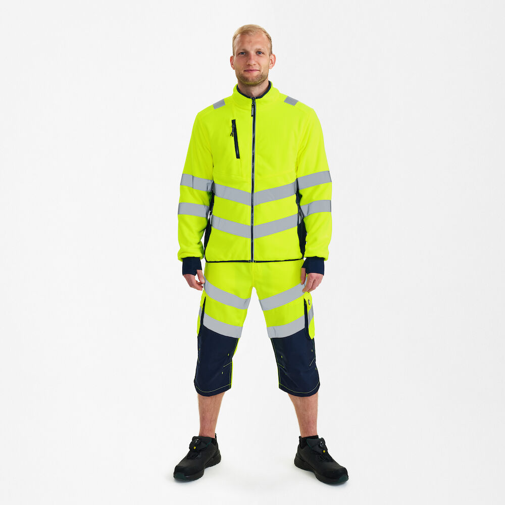 ENGEL Safety 1192-236 Fleecejacke in Gelb/Blue Ink – Modellansicht