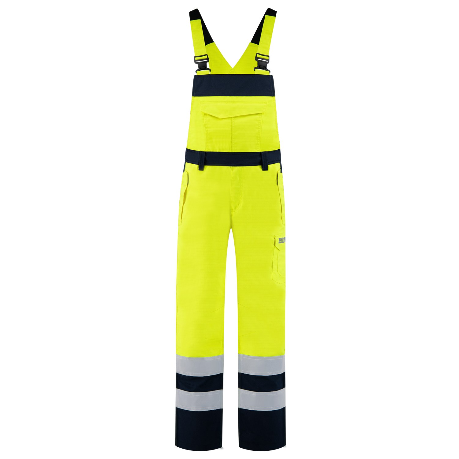 TRICORP Latzhose Multinorm Bicolor in Fluoryellow-Ink – Vorderansicht