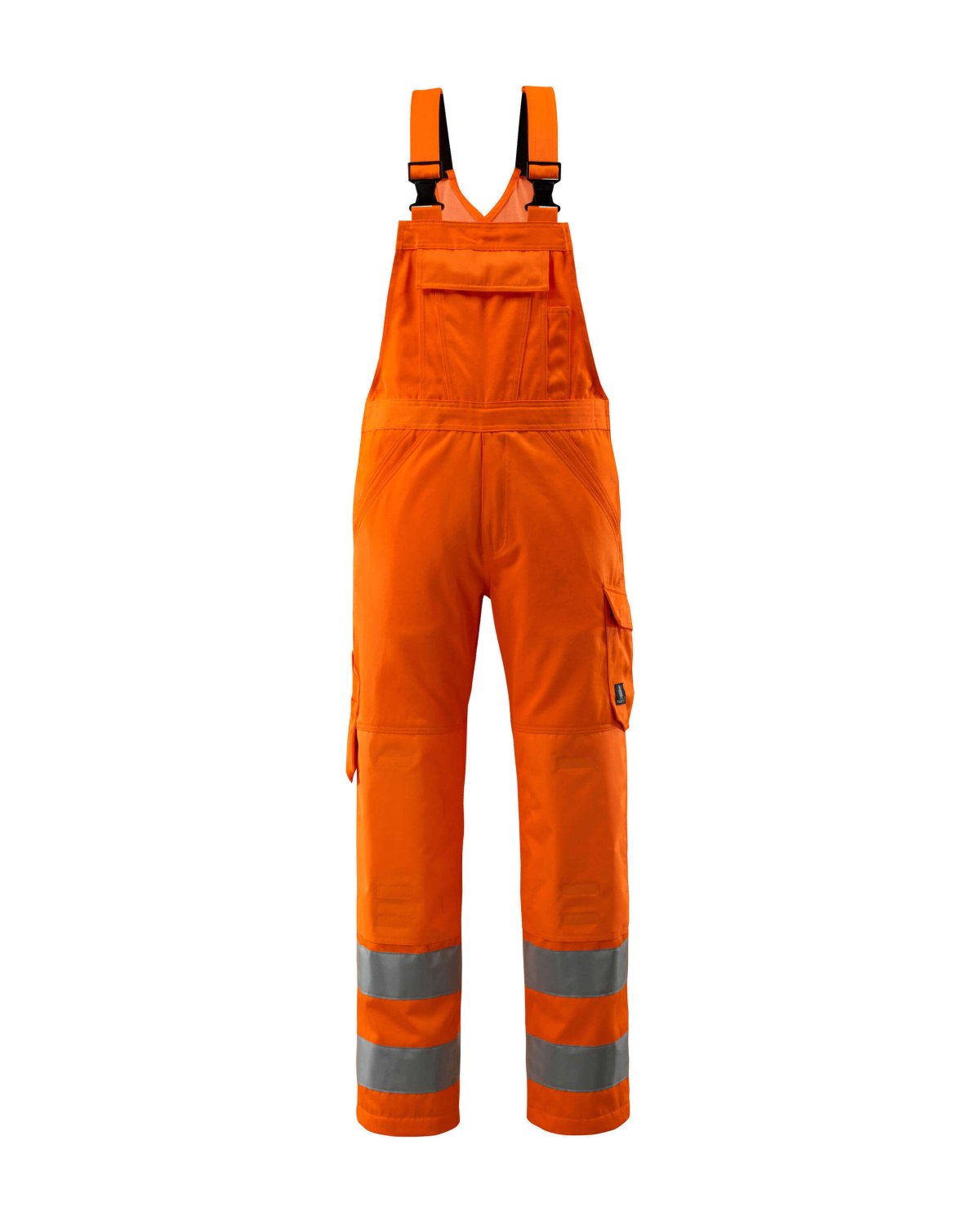 MASCOT Devonport Latzhose mit Knietaschen in Hi-Vis Orange – Vorderansicht
