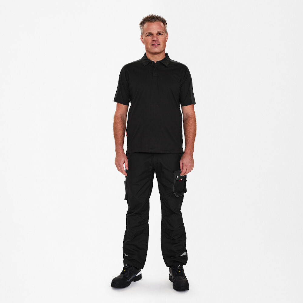 ENGEL Galaxy 9811-141 Poloshirt in Schwarz/Anthrazit Grau – Modellansicht