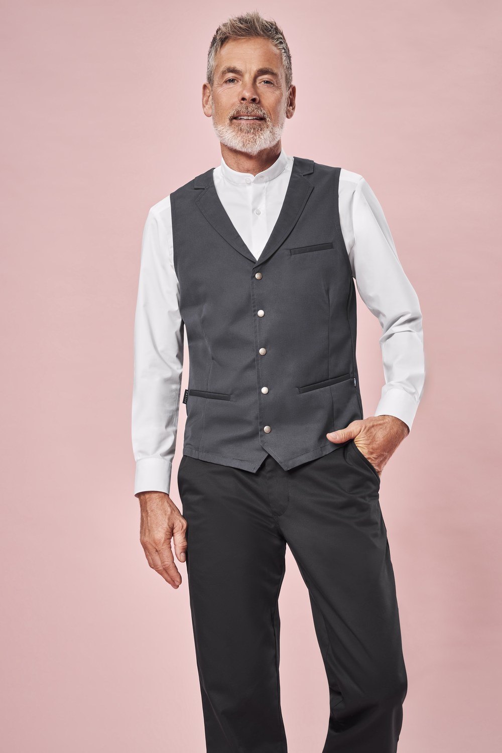 Greiff Herren-Weste RF Service in Anthrazit – Modellansicht