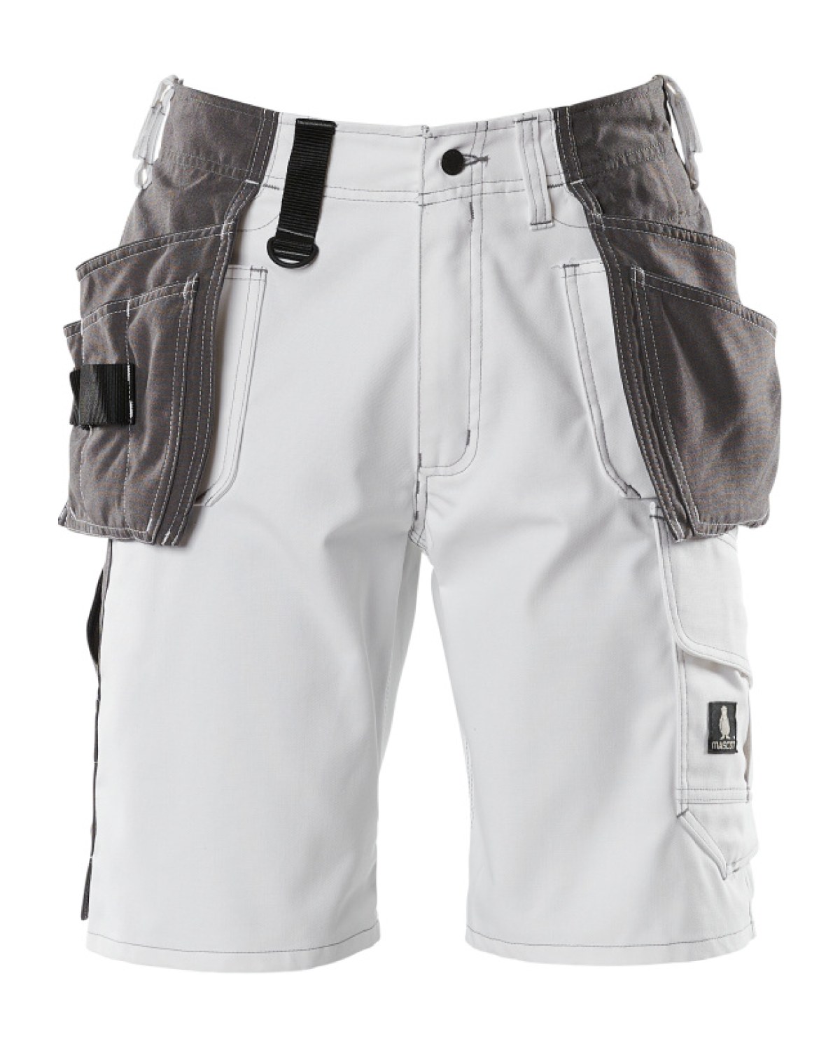 MASCOT Zafra Shorts mit Hängetaschen in Weiß – Vorderansicht