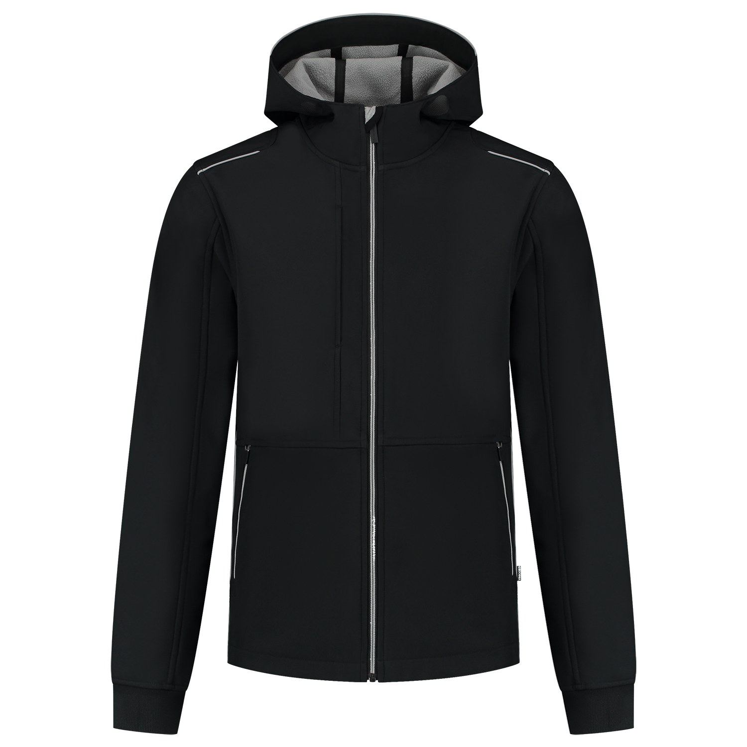 TRICORP Softshelljacke Kapuze Accent in Black-Grey – Vorderansicht