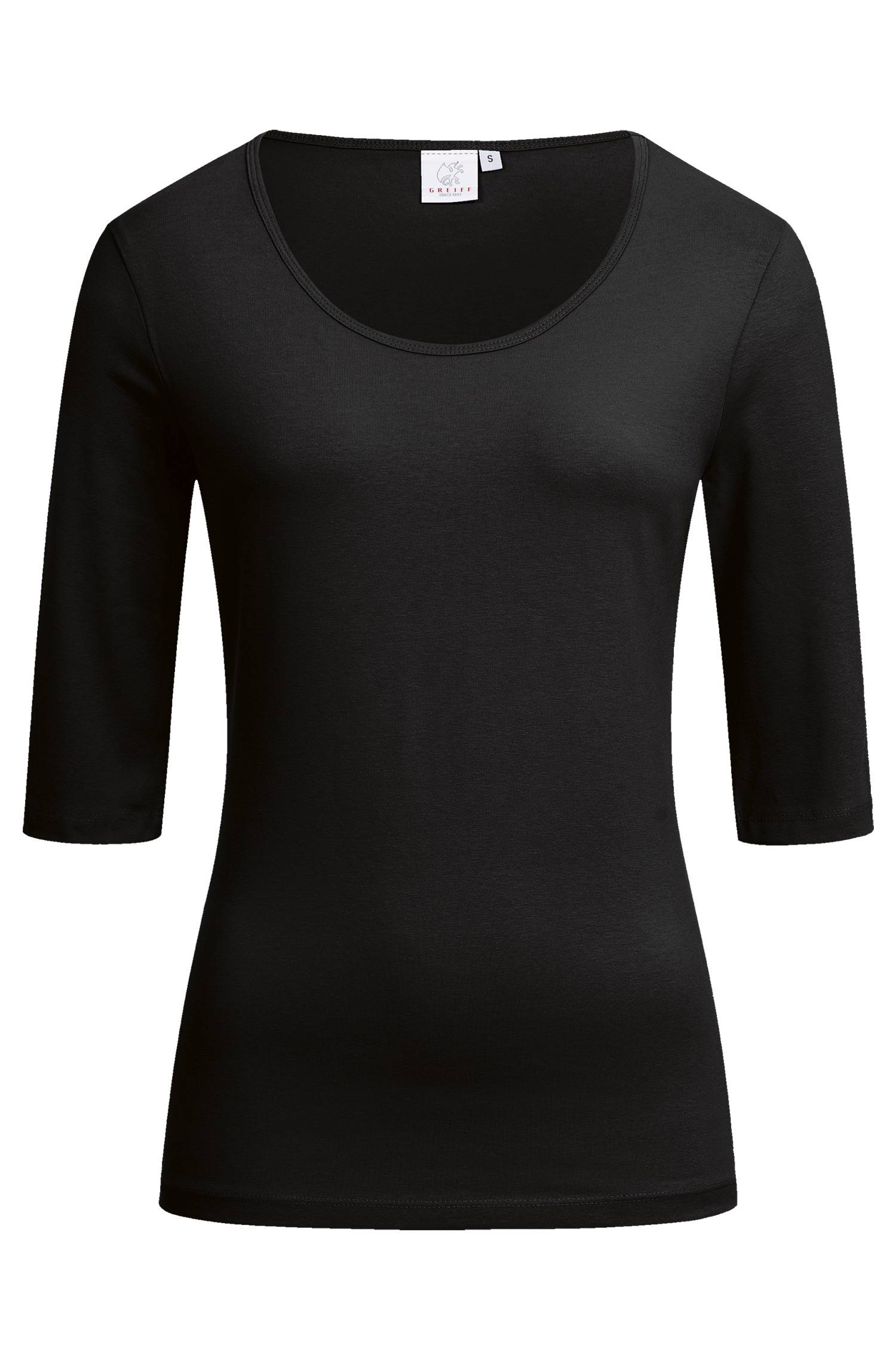 Greiff Damen-Shirt 1/2 RF in Schwarz – Vorderansicht