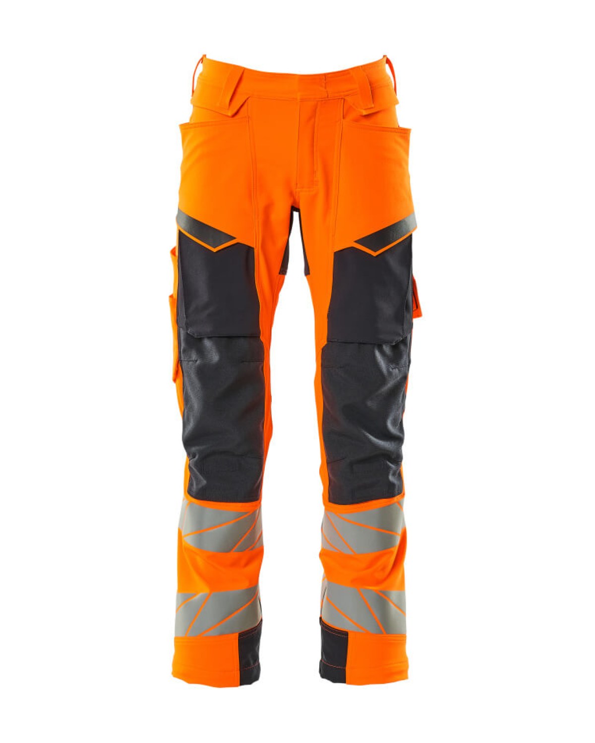 MASCOT Accelerate Safe Hose mit Knietaschen in Hi-Vis Orange/Schwarzblau – Vorderansicht