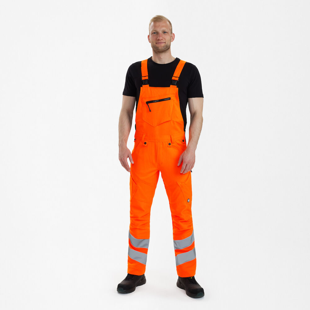 ENGEL Safety 3544-314 Latzhose mit 2-Wege-Stretch in Hi-Vis Orange – Modellansicht