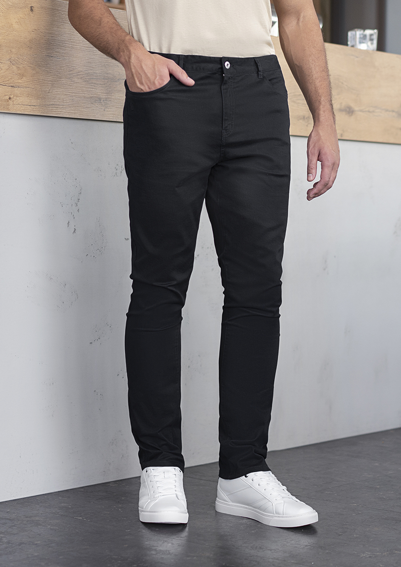 Karlowsky Herren 5-Pocket-Hose Classic-Stretch in Schwarz – Modellansicht