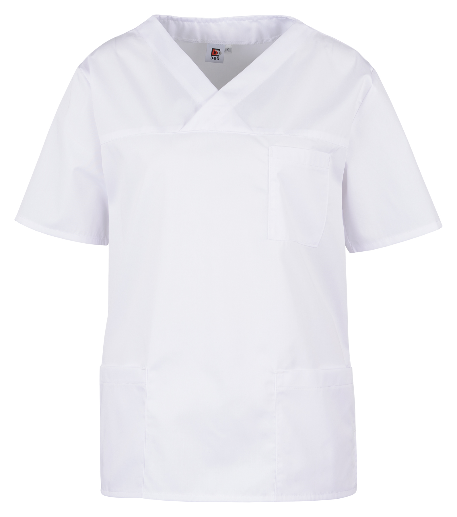 BEB Schlupfkasack Basic Unisex 002651-000228 in Weiß – Vorderansicht
