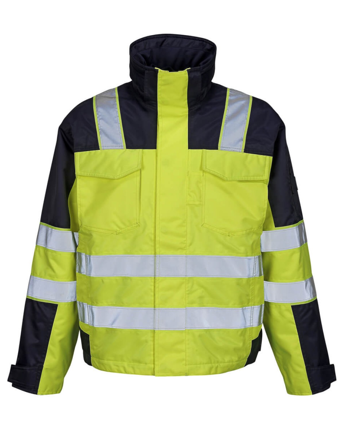 MASCOT Genova Winterjacke in Hi-Vis Gelb/Marine – Vorderansicht
